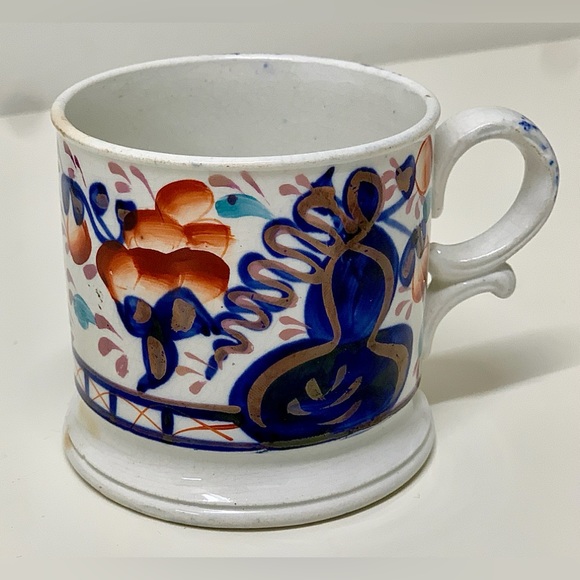 19th Century Antique Gaudy Welsh Oyster Pattern Hand Painted Staffordshire Mug - Picture 4 of 16